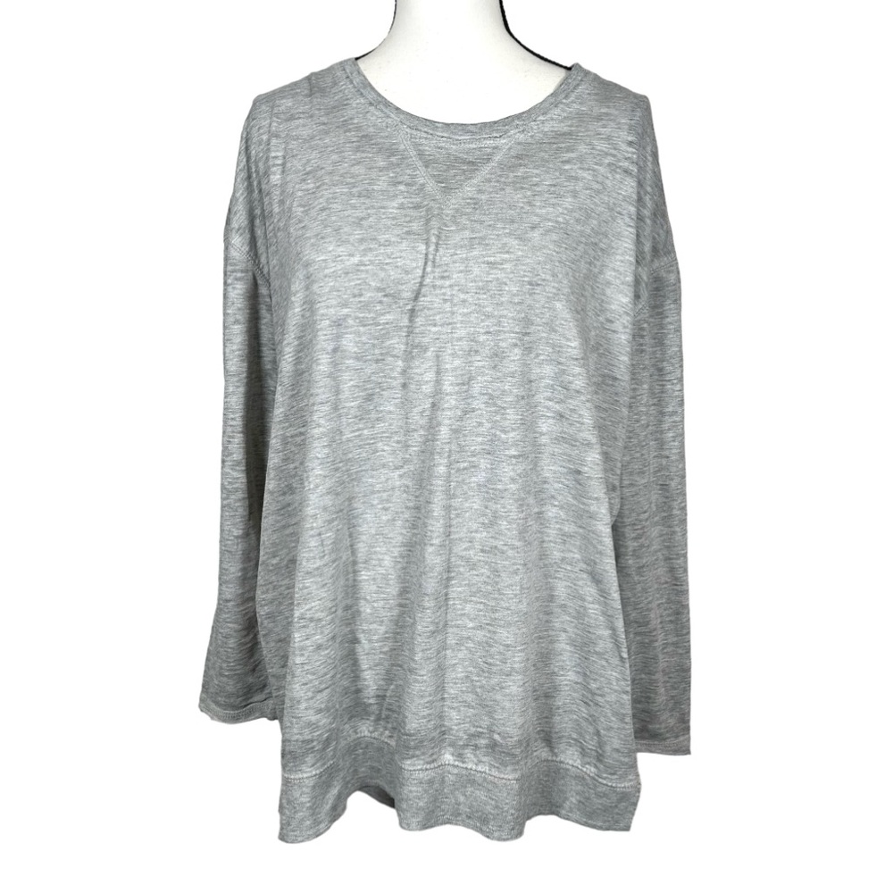 Z Supply Gray Long Sleeve Side Slit Top